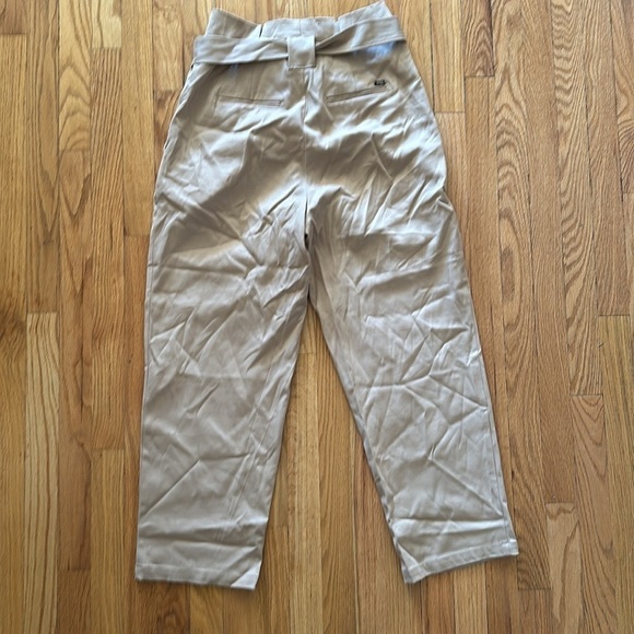 Scotch & Soda Amsterdam Daisy trouser pants sz M tan waist tie great pre owned - Picture 6 of 7